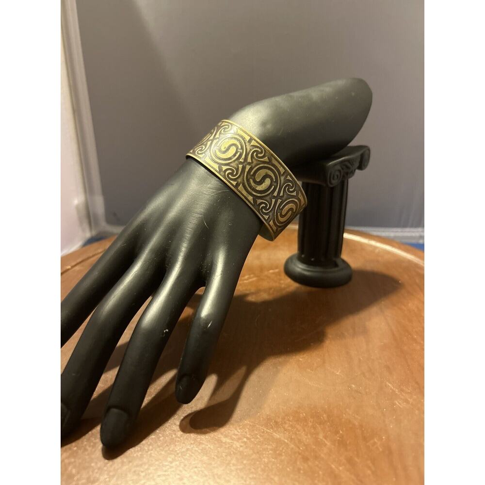 Cuff Bracelet‎ Statement Piece Boho Dangle Bangle Engraved Design